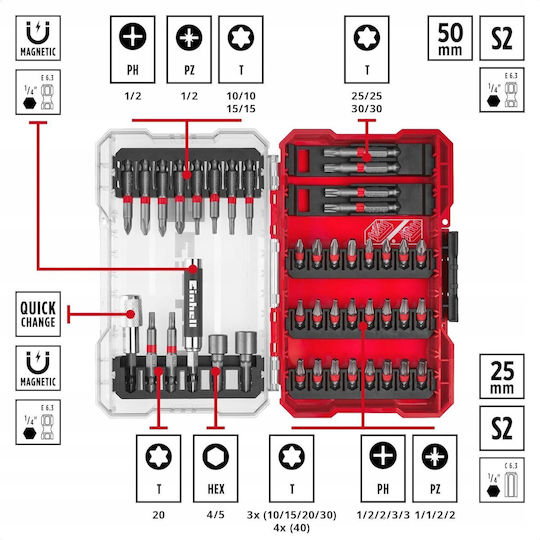 Einhell Σετ 42 Μύτες Κατσαβιδιού
