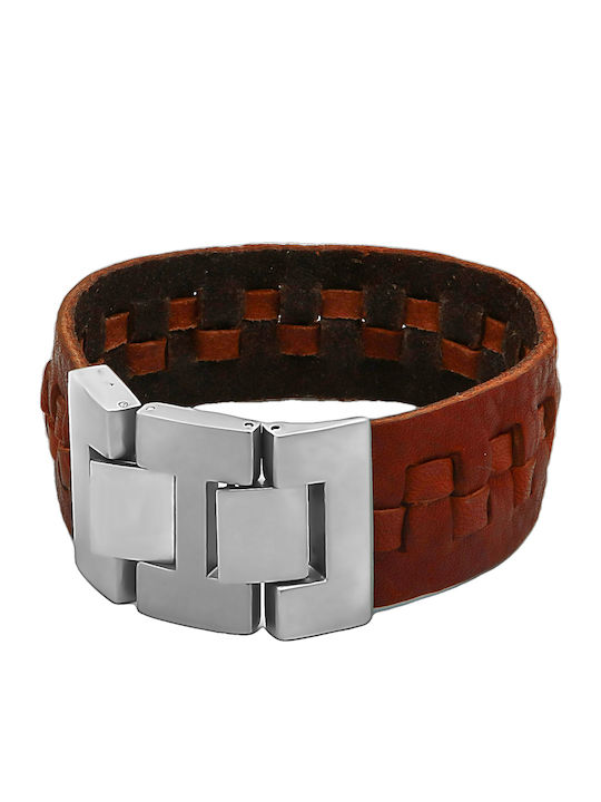 Herren Armband Leder & Edelstahl 22 Zentimeter Tribute 0230377201