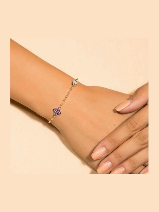 Silver Gold Plated Bracelet 925 Cross Eye Br21100149