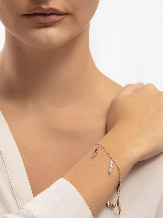 Κίτρινο Χρυσό Γυναικείο Βραχιόλι Κ14 Charms Br11400023