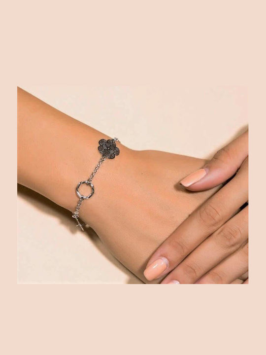 Silver Women's Bracelet 925 Flowers Br21200078