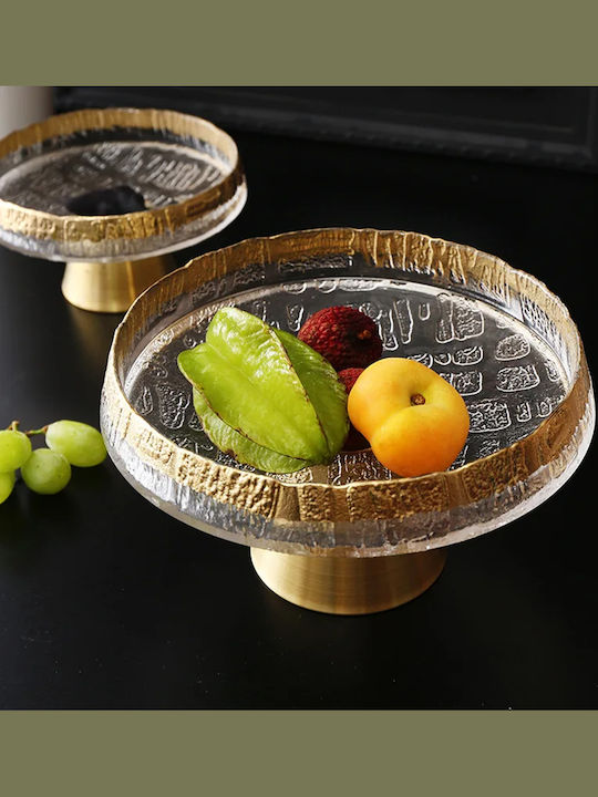 Keskor Dekorative Platte Glas Gold 1Stück 30x30x15cm Keskor Dekorative Platte Glas Gold 1Stück 30x30x15cm