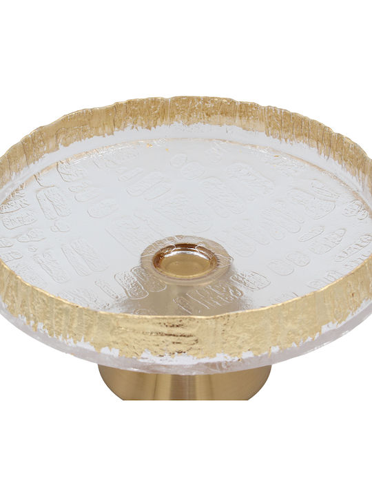 Keskor Glass Decorative Platter Gold 30x30x15cm