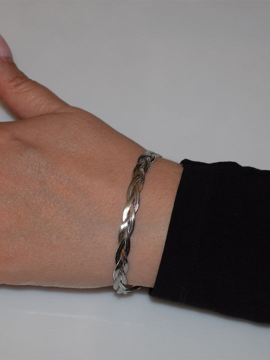 Βραχιόλι Ατσάλινο Stainless Steel Αλυσίδα Ασημί Bz-br-00450