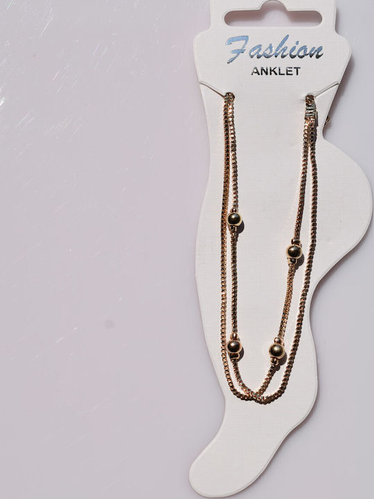 Anklet Bracelet Fo Bizou Brass Spheres Soft Gold Bz-br-00396