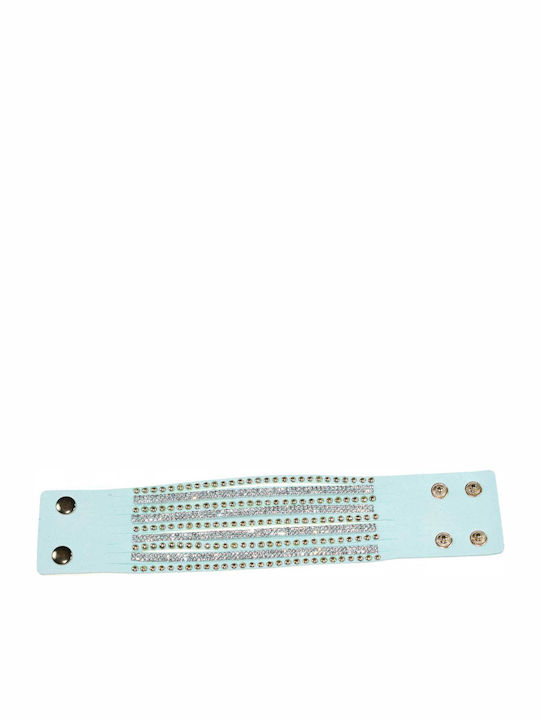 Brățară Fo Bijou Alama Cristale Turcoaz Piele Aurie Bz-br-00167 Brățară Fo Bijou Alama Cristale Turcoaz Piele Aurie Bz-br-00167