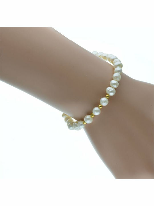 Bracelet Pearls Beads Gold Plated Silver Bracelet Pearls Beads Gold Plated Silver