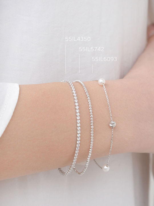 Βραχιόλι Λευκόχρυσο 14κ Dolce Vita White 5742