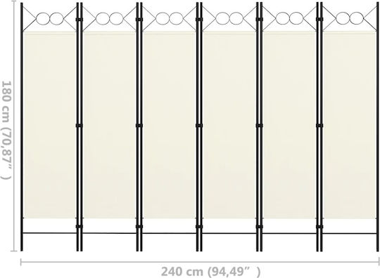 vidaXL Decorativ Paravan Metalic cu 6 Panouri 240x180cm