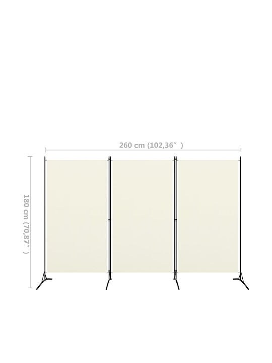 vidaXL Dekorativer Raumteiler Metall mit 3 Paneelen 260x180cm