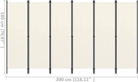 vidaXL Decorativ Paravan Metalic cu 6 Panouri 300x180cm