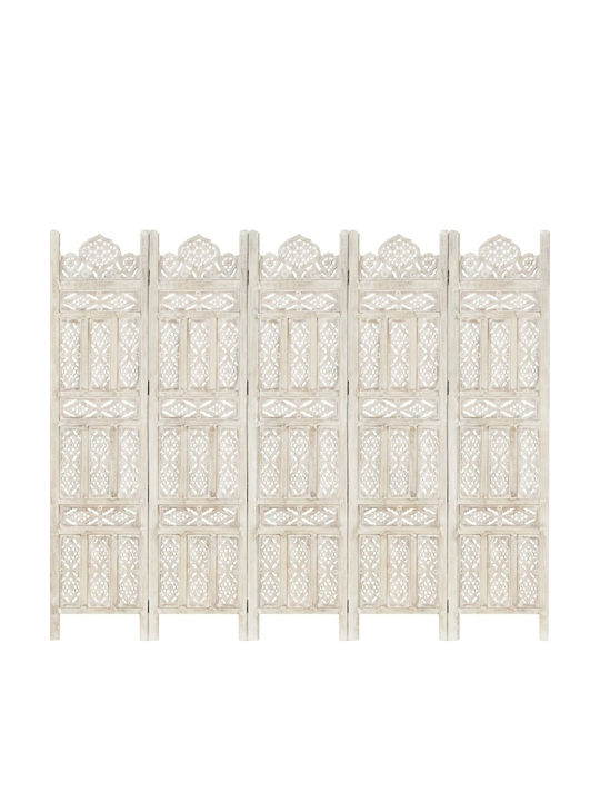vidaXL Decorative Room Divider Wooden with 5 Panels 200x165cm