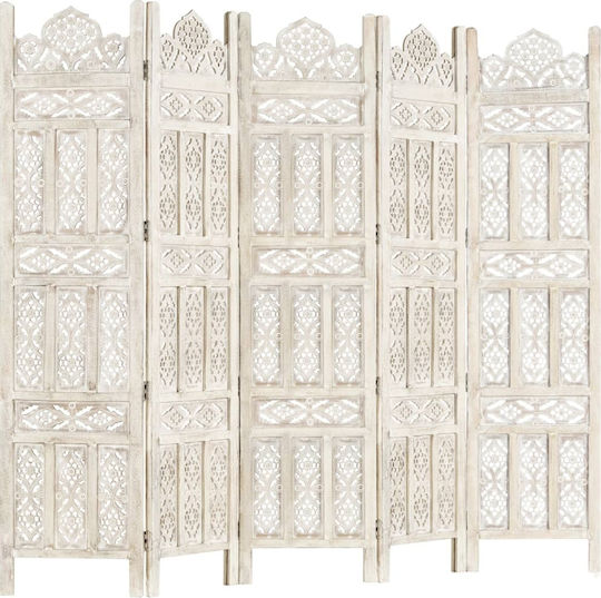 vidaXL Decorativ Paravan Lemn cu 5 Panouri 200x165cm