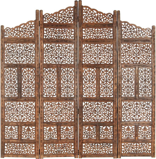 vidaXL Dekorativer Raumteiler Hölzernes mit 4 Paneelen 160x165cm