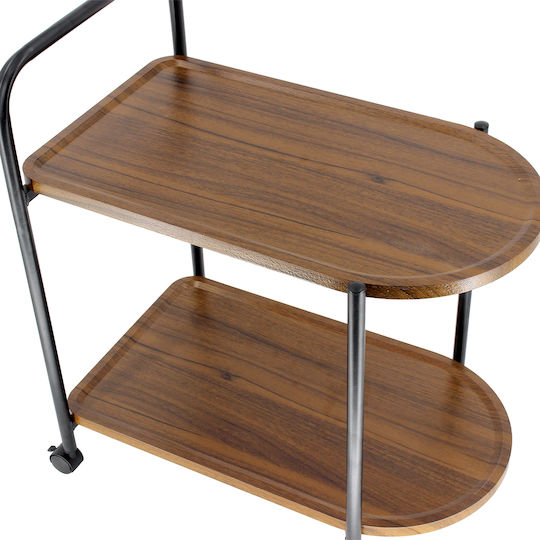 Kaffeetisch Beistelltisch Oval Holz mit Rädern Kastanie M60xB38xH65cm 51384