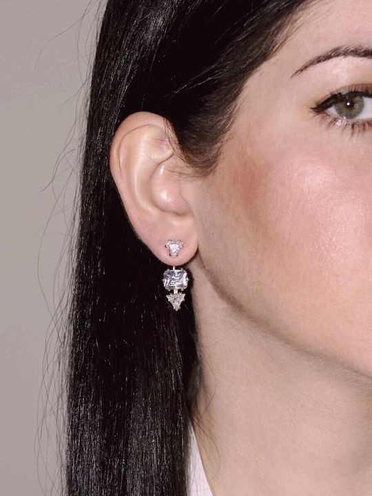 Cercei Ear Jackets din Argint 925 Roz