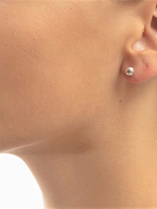 14K White Gold Stud Earrings Bead Sk11200346