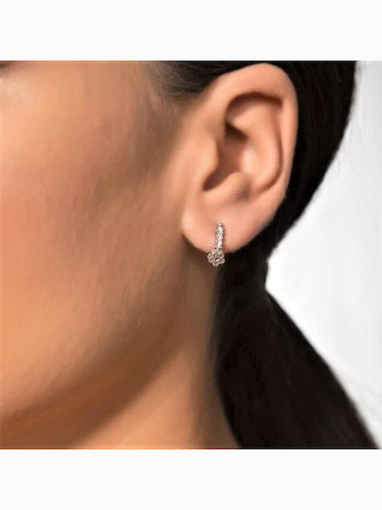 Platinum Stud Earrings 14K Flower Sk11200087