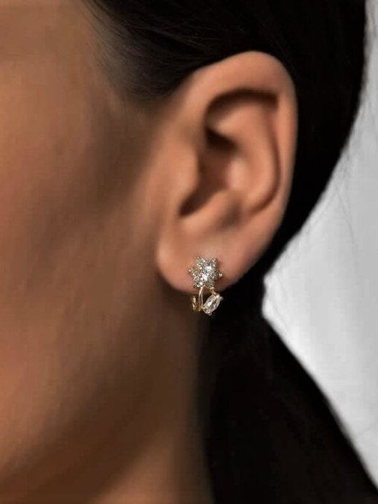 Women's Yellow Gold Earrings K14 Flower Sk11100239