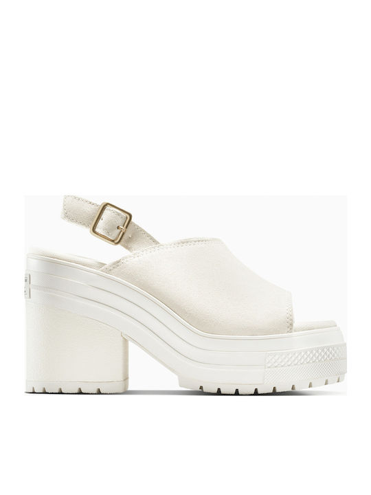 Chuck 70 De Luxe Heel Mule Suede Πέδιλα Μπεζ