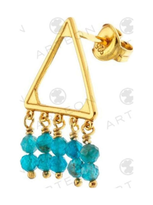 Women's Stud Earrings with Stones Silver 925 Gold Plated 51179 Arteon