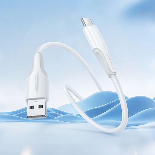 Borofone USB 2.0 Cable USB-C male - USB-A Λευκό 1m 46614-OC