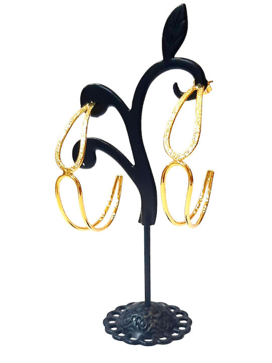 Handmade Earrings Hoops 20-83307 Gold Plated Brass