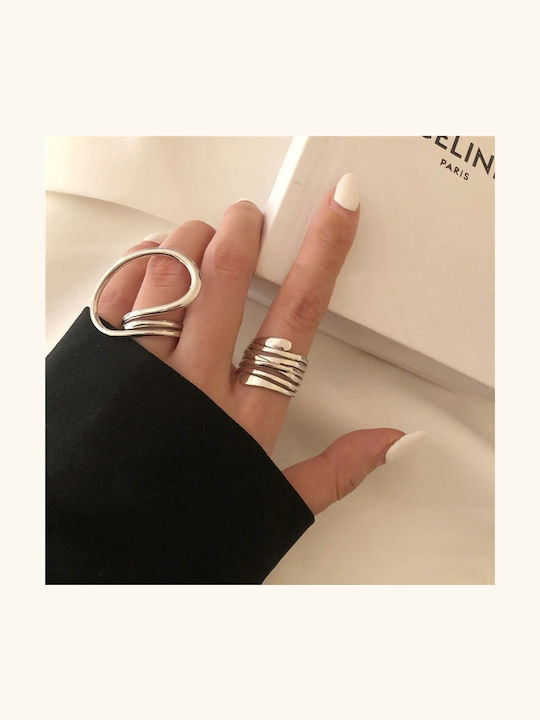 Retro Rings Silver Brass Alloy