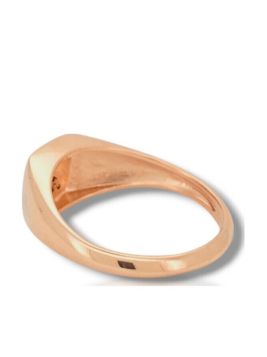 Inel Chevalier Aur Roz K14 Cu Diamante Negre Code P2862