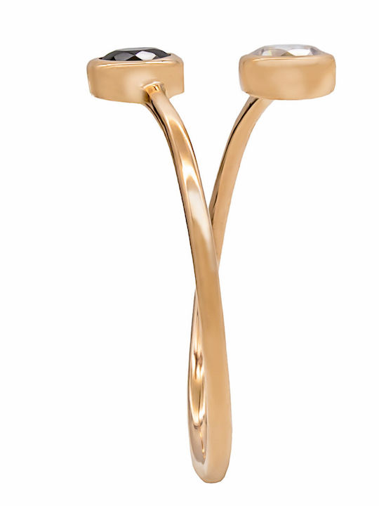 Inel Aur Roz Cu Zircon 14k Dac02098