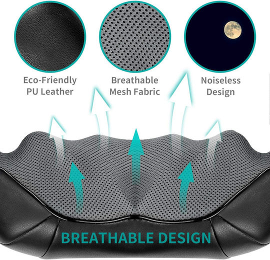 Pillow Massage for the Neck & the Back with Vibration and Heating Function Black