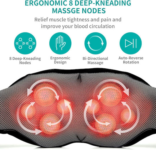 Pillow Massage for the Neck & the Back with Vibration and Heating Function Black