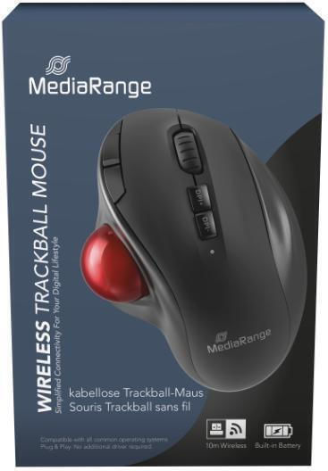 MediaRange MROS263 Mouse Ergonomic Wireless cu Trackball Negru