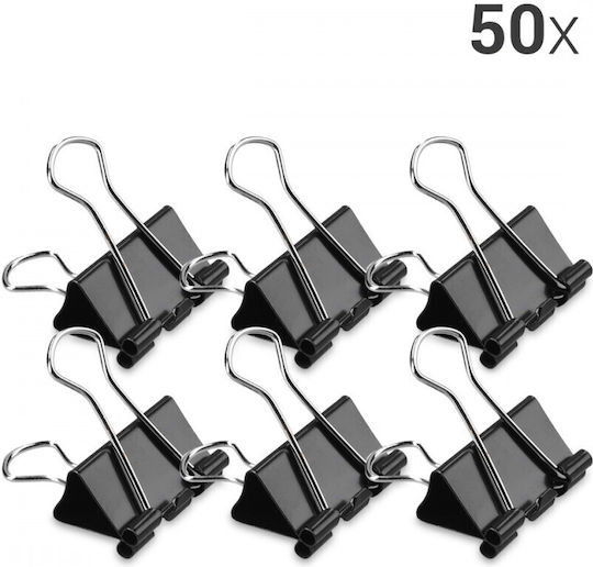 Set 50 Document Clips 25 Mm Kwmobile Black Metal 49442.03