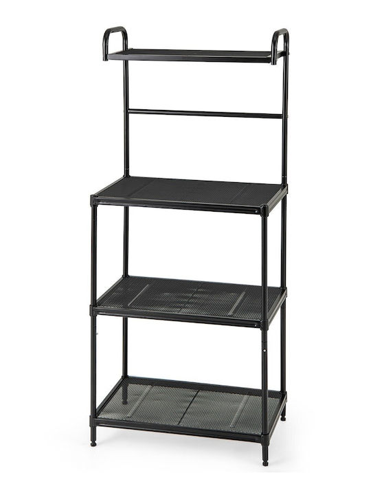 Costway Ραφιέρα Κουζίνας Μεταλλική Μαύρη 59x34x136cm