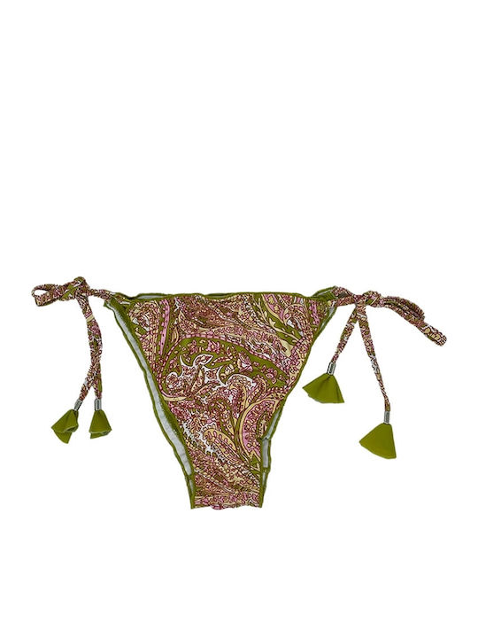 Estella Bikini Slip με Κορδονάκια Ροζ