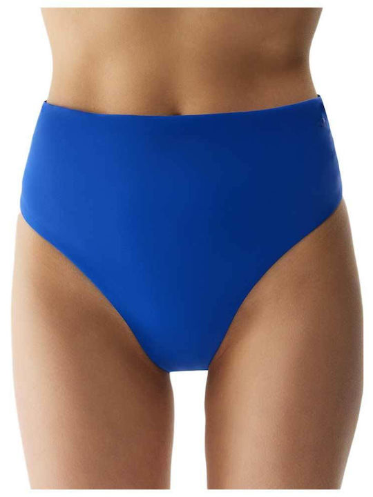Bikini Slip Hohe Taille Blau
