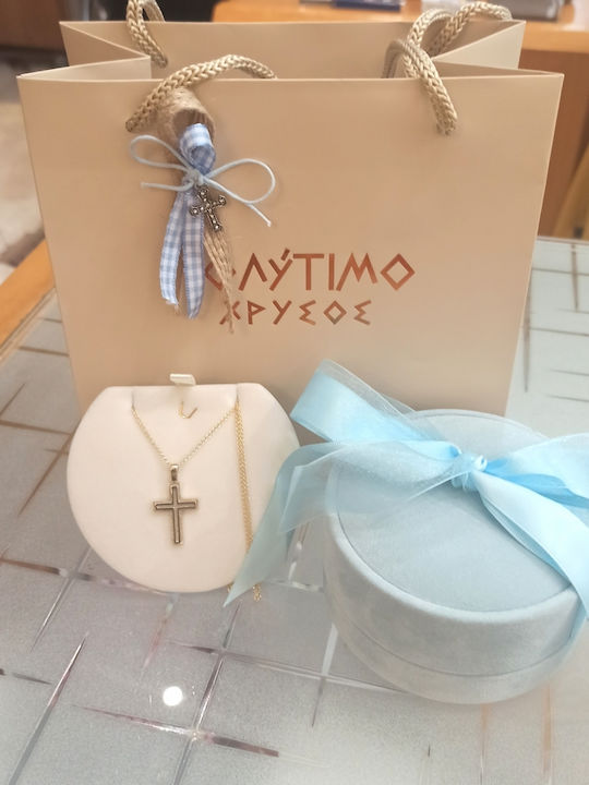 Val Oro Male Cross Solid Gold White Gold 14K Chain Vlc-al-118