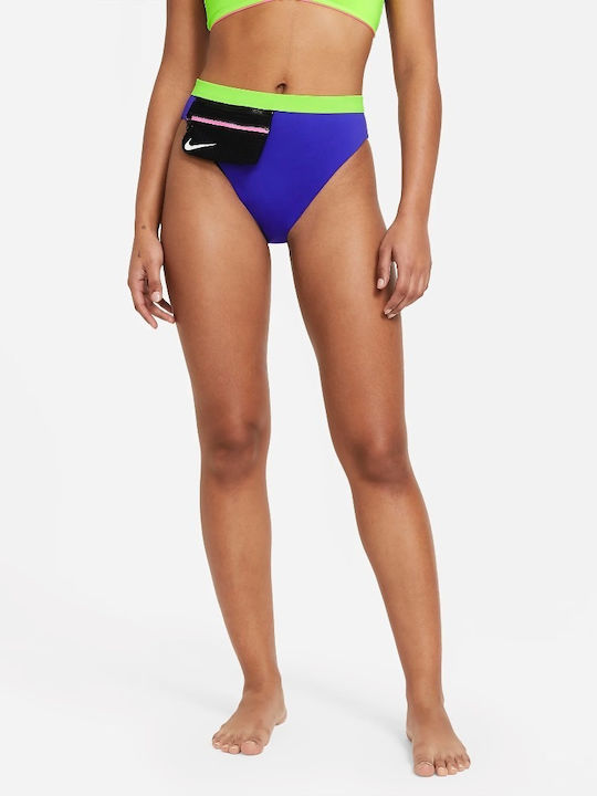 Bikini Slip High Waist Blue - Green