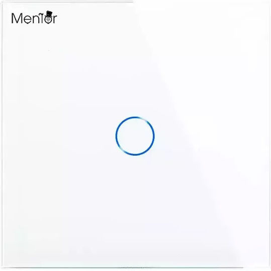 Διακόπτης Τοίχου Αφής Wi-Fi με Πλαίσιο Λευκός