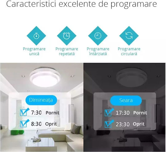 Încastrat Comutator de Perete Wi-Fi Iluminat Dublu cu Cadru Negru