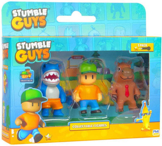 Boti Stumble Guys - Chicken and Banana Guy and Meowmer 3-Pack Miniature Novelty Toys Figures Height 6cm