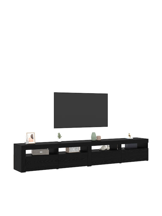 Living Room TV Unit with Lighting Black Oak L60xW35xH40cm