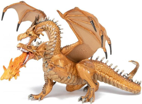 Papo Dragon Cu Două Capete Aurie 11.2 cm (Diferite Modele)