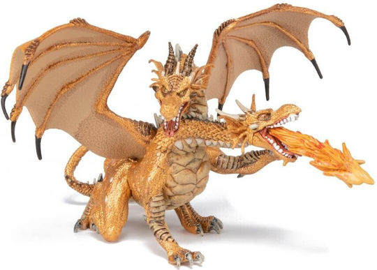 Papo Dragon Cu Două Capete Aurie 11.2 cm (Diferite Modele)
