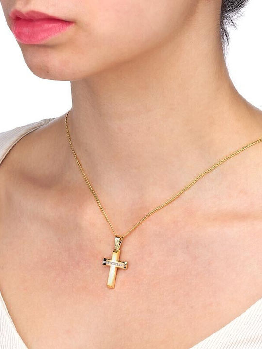 Gold Double Sided Cross St26936f 9 Carats