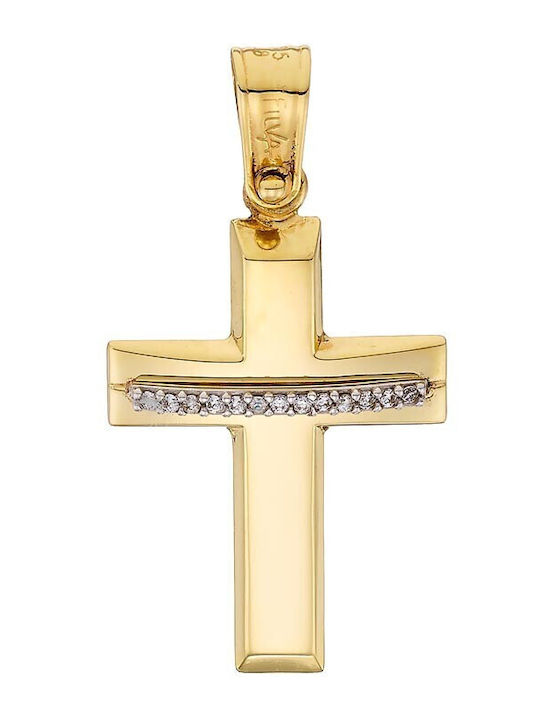 Gold Double Sided Cross St26936f 9 Carats
