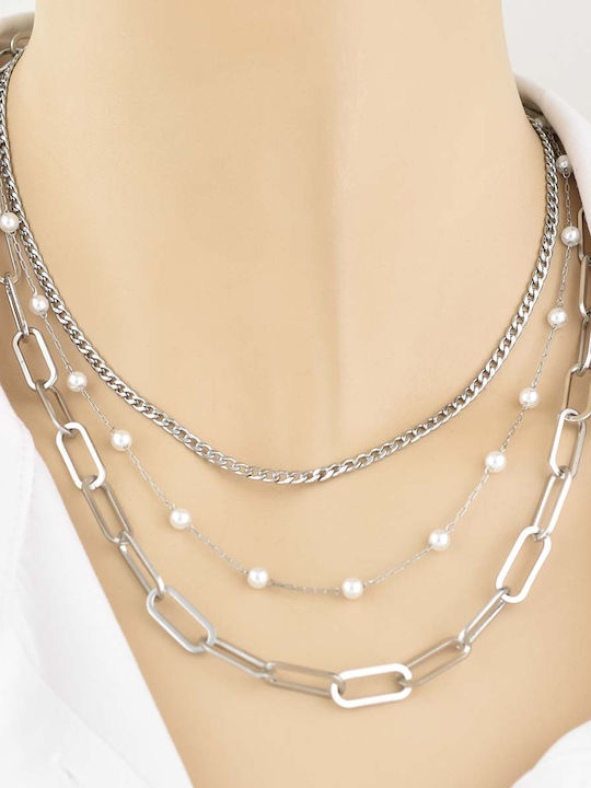 Micro Static Chain Silver 3mm Αλυσίδα Λαιμού Ανοξείδωτο Ατσάλι 316l 55 Cm