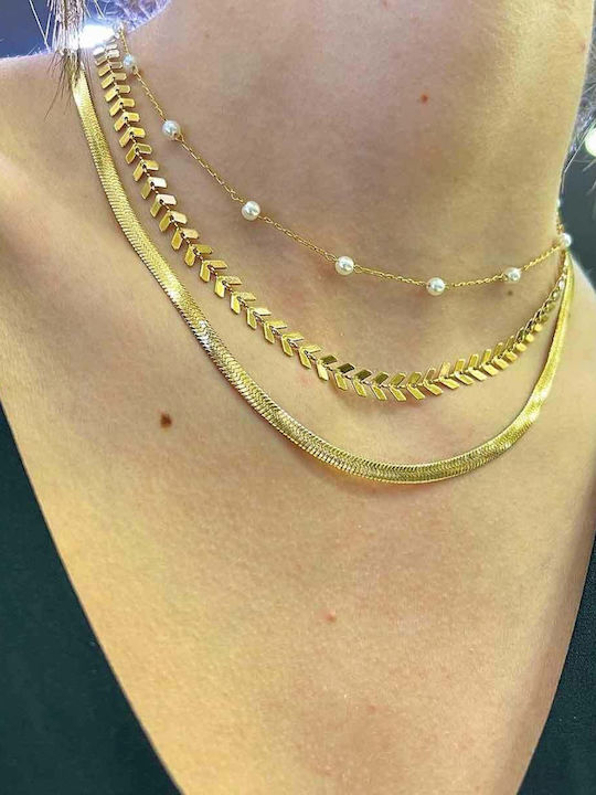 Arrow Chain Gold 6mm Αλυσίδα Λαιμού Ανοξείδωτο Ατσάλι 316l 45 Cm