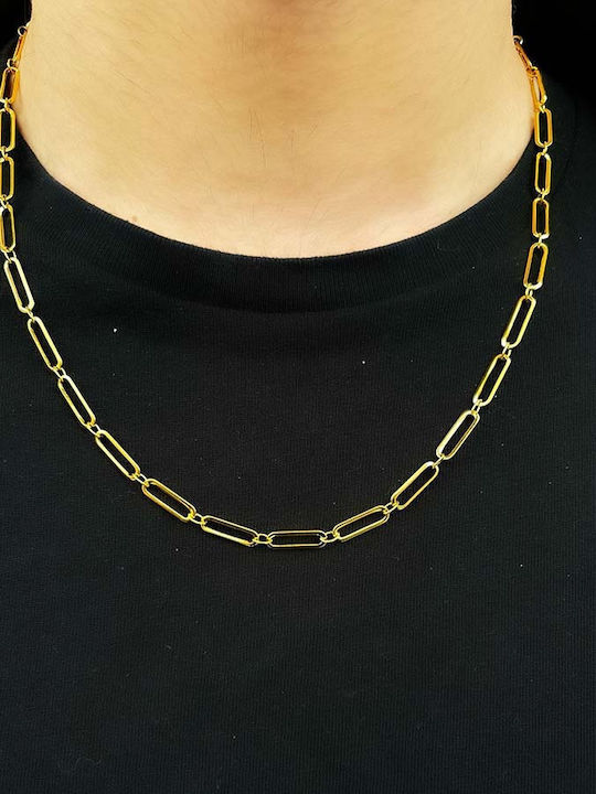 Raquel Kette Gold 4mm Αλυσίδα Λαιμού Ανοξείδωτο Ατσάλι 316l 45 Cm